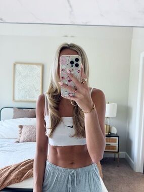 Nike White Cropped Tank XS